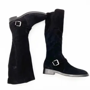 NEW Schutz Luidi Womens‎ 7 Buckled Suede Leather Knee Boot Black Side Zip thumbnail 3