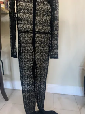 Lace Catsuit Black Size M thumbnail 7