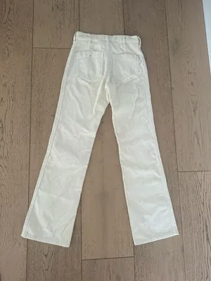 Brandy Melville Cream 100% Cotton Corduroy Flare Pants size Small thumbnail 7
