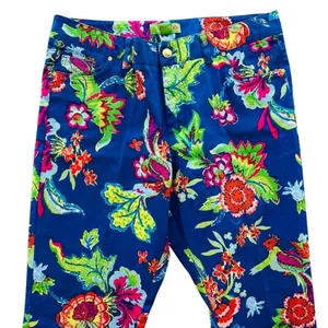 Island Republic Floral Blue Printed Stretch Jeans Size 14 NEW Bright Beach thumbnail 4