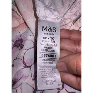 M&S Collection Floral V-Neck Flutter Sleeve Midi Dress Blush Pink UK 10 US 6 thumbnail 6
