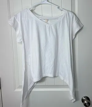 Dutch & Harley women’s solid white drapey relaxed casual short sleeve shirt‎ top thumbnail 1