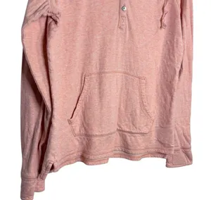 Women's Carhartt Fresh Peach Heather Pondera hooded Henley Shirt size medium thumbnail 5