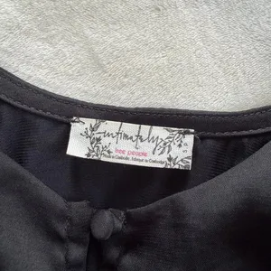 Free People Intimately You Honey Black Satin Crop Top Size Small Boho Indie thumbnail 5