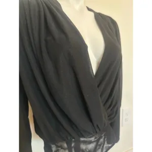 Abercrombie Fitch Black Long Sleeve Bodysuit Small thumbnail 3