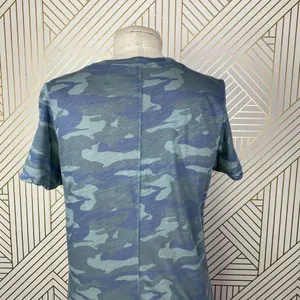 Monrow Camo Tee Shirt‎ Dress Succulent Green Short Sleeve Ruched Size US Small thumbnail 8