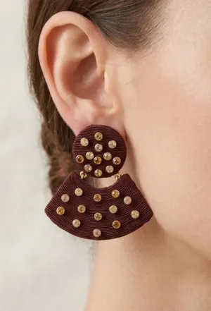 Tuckernuck Jewelry Gemstone Meritt Earrings in Brown New One Size Womens thumbnail 1