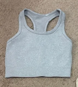 Grey Boutique Racerback Crop Tank Top Multiple Size XS thumbnail 1