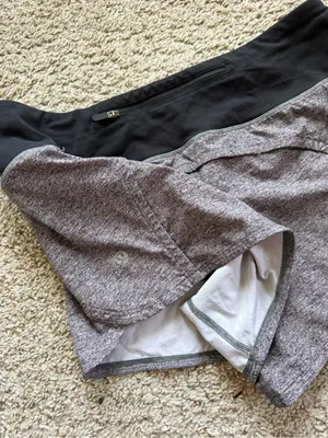 Lululemon Run Times Short II *4" in Heather Lux Multi Black / Black thumbnail 7
