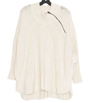 NWT Free People Sweater Spin Around Poncho Boho Oversized Chunky Cottage XS/S thumbnail 1