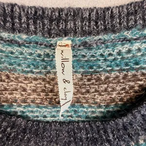 Willow & Clay Womens Striped Open Knit Mohair Blend Sweater Twee Whimsical Small thumbnail 4