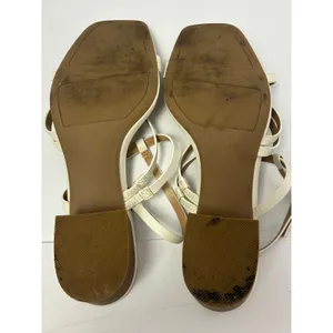 LC Lauren‎ Conrad Womens White Strappy Block Heel Sandals Square Toe Size 9 thumbnail 5