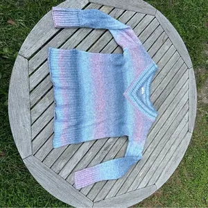 Sweater‎ Blue Pink Cotton Candy Ombre Striped Knit size small a new approach Ana thumbnail 2