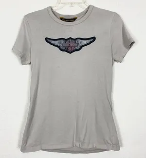 Harley Davidson Motorcycles Grey Logo Tshirt thumbnail 1