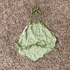 Lisa Says Gah Green Backless Halter - Small thumbnail 2