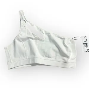 GIGI C Jacqui Sports Bra Women's Medium White One Shoulder Cutout Asymmetrical thumbnail 3