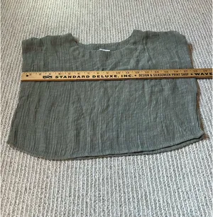 Blu Pepper Olive Green Sleeveless Linen Shift Top thumbnail 2