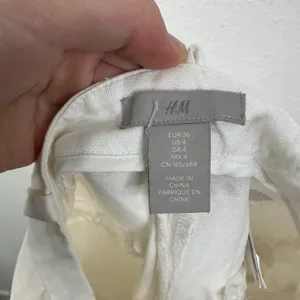 H&M White Linen‎ Blend Pants Size 4 thumbnail 3