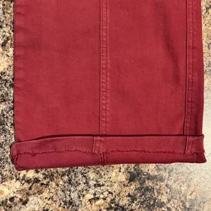 Judy Blue Jeans High Rise Straight Wide Leg Front Seam Minimalist Burgundy 13/31 thumbnail 7