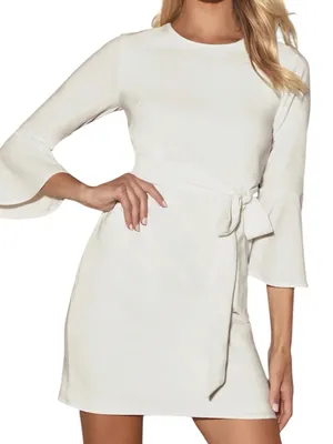 Lulus Last Love Song White Tie-Waist Short Dress Juniors Size Large thumbnail 1