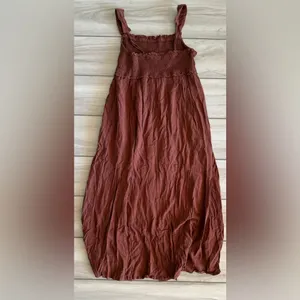 Wishlist Smocked Sleeveless Button Down Midi Dress Brown Large NWT IN PKG thumbnail 3