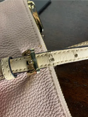 Michael Kors pebbled leather Women's Blush Pink Tote Bag with Tan Straps thumbnail 8