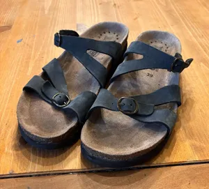 Mephisto womens Hannel suede cork comfort sandals blue eu 39 us 8/9 thumbnail 1