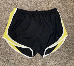 Nike Dri-FIT Women's Lined Running Shorts Black and Yellow thumbnail 1
