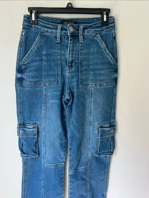 Judy Blue High Rise Women’s Utility Cargo Jeans, size 3/26 ^ thumbnail 2