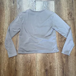 Athleta Taupe Brown Supima Cotton Long Sleeve Top Womens Small Minimalist Fall thumbnail 7