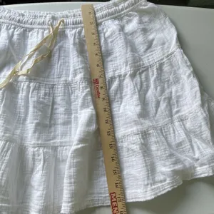 Aerie Gauzy Tiered Mini Skirt Boho Cottagecore 100% Cotton White Women's Size XL thumbnail 10