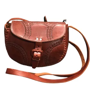 Genuine leather handmade brown crossbody bag/saddle bag thumbnail 2
