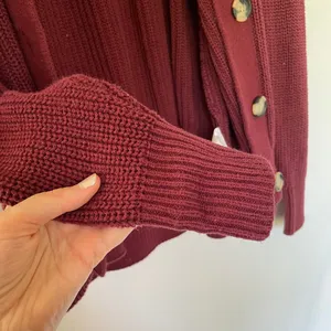 GAP button down knit cardigan maroon red women's size S cotton sweater casual‎ thumbnail 5