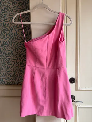 One Shoulder pink Mini Dress Size 8 thumbnail 2