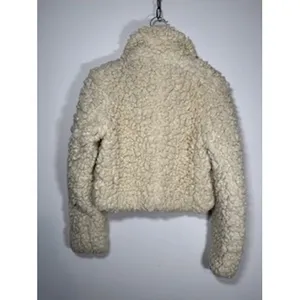 Free‎ People Shaggy Faux Sherpa Moto Cream Jacket Coat Size XS Boho Apres Ski thumbnail 5