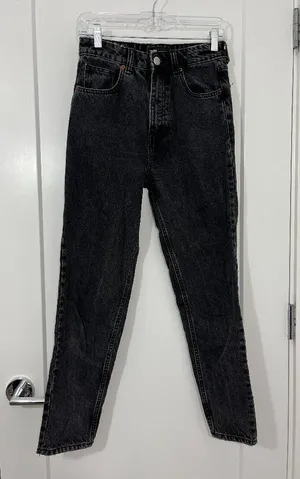 Zara Size 2 Black 100% Cotton Rigid High-Rise Jeans thumbnail 1