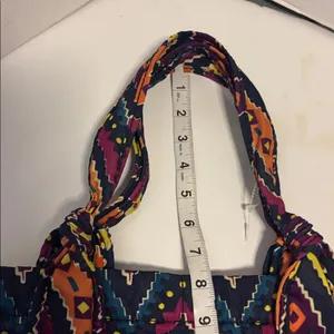 Marc By Marc Jacobs Multicolored Quilted Nylon Tote Bag Chevron Geometric Design thumbnail 12