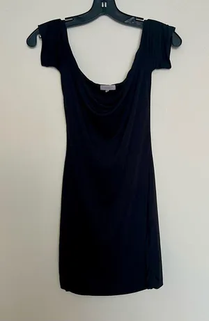 Mistress Rocks 'ROMANTIQUE' Black Jersey Bardot Mini Dress Size XS thumbnail 10