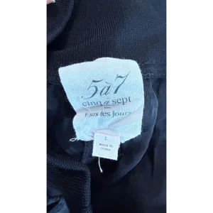 Cinq a Sept Giles Jogger Black Cupro Cargo Pants Women L High Rise Tapered Leg thumbnail 4