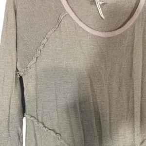 Free People Intimately Olive Gauze Distressed Scoop Neck Shirt Women Sz L thumbnail 5
