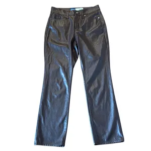 Old Navy high rise bootcut brown faux leather pants 0 thumbnail 3