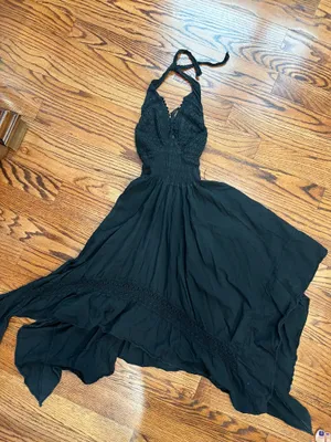 Black halter dress thumbnail 1