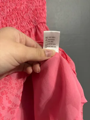 The Impeccable Pig pink floral ruffle tiered skirt smocked waistband thumbnail 5