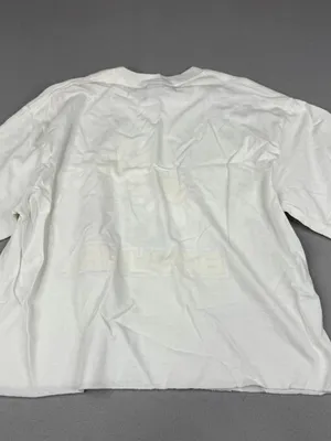 Y2K Baby Girl Daisy Butterfly Graphic Crop Tee White Gildan Heavy Cotton M thumbnail 4