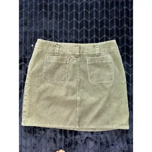 Y2K Abercrombie Micro Mini Corduroy Skirt Low Rise 90s Skate grunge Green Sz S‎ thumbnail 4