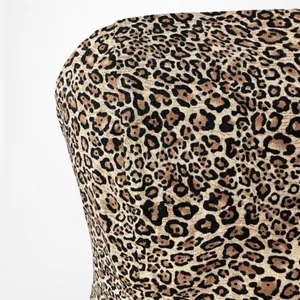 Vintage Y2K 90s Brown Animal Leopard Print Mini Bodycon Cocktail Dress Size 0/S thumbnail 7