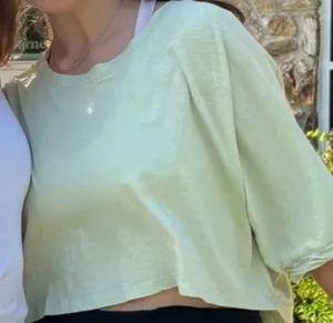 Light Green Cropped Short Sleeve Top thumbnail 1