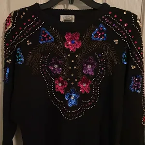 Vintage beaded sweater Black thumbnail 2