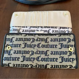 Juicy Couture Gothic Juicy Jacquard Wallet on a String Crossbody Purse EUC thumbnail 13