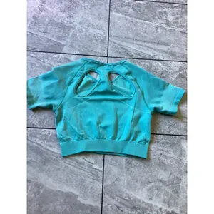 Gymshark Vital Seamless 2.0 Short Sleeve Crop Top Teal Turquoise M thumbnail 5